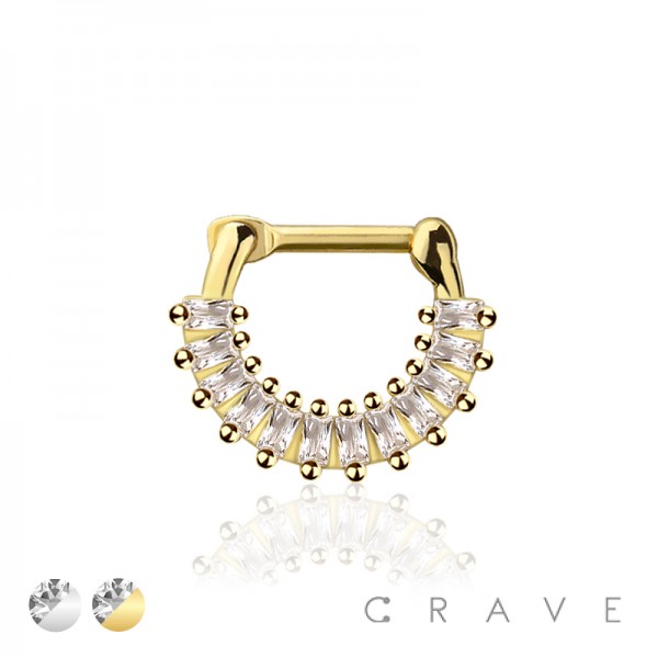 MULTI GEM CZ ARCH SEPTUM HINGED CLICKER